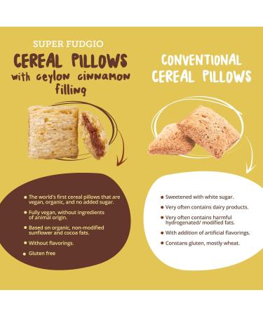  SUPER FUDGiO SUPER FUDGiO Organic Vegan Breakfast Cereal Gluten-Free Sugar-Free and Palm Oil-Free with Cinnamon and Ceylon Filling Cream 200g - Buy Online on GoSupps.com