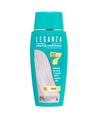 Leganza Hair Coloring Conditioner Natural Balm Color Pearl N 91 | Enriched with 7 Natural Oils | Ammonia PPD and Paraben Free | 150 ml 91 Perl
