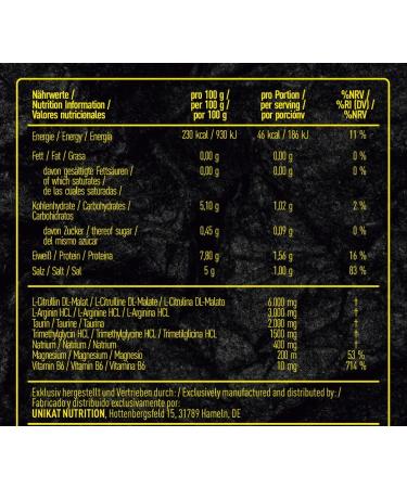 Unique Xygen Pump - Caffeine-Free Pre-Workout Booster | Vegan & Aspartame-Free | 400g Lemon Drop | Made in Germany - Buy Online on GoSupps.com