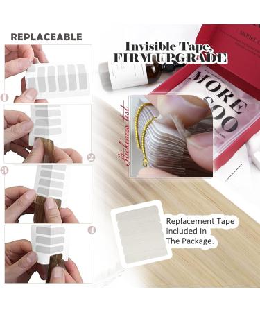 Moresoo 18 Inch Balayage Blonde Tape in Hair Extensions - Ash, Medium Blonde & Platinum Blonde Tape in Real Human Hair Extensions - 20 Pieces/50g - Buy Online on GoSupps.com