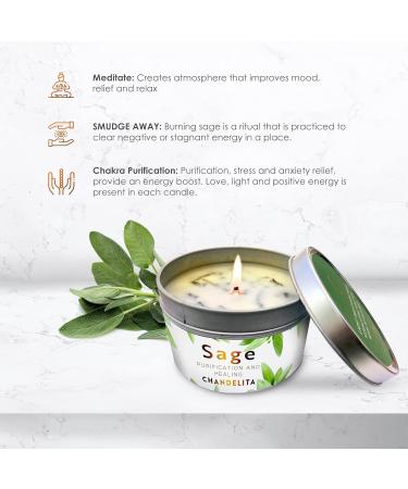 Chandelita Aroma Candle - Pure Sage for Blessings Energy & Chakra Healing | Soy Wax Relaxation Candle (1 Unit) - Shop Now! - Buy Online on GoSupps.com
