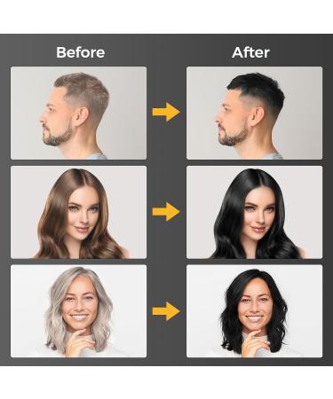 Buy 3 in 1 Black Hair Dye Shampoo - Gentle Gray Coverage & Herbal Ingredients | 17.6 Fl Oz - Buy Online on GoSupps.com