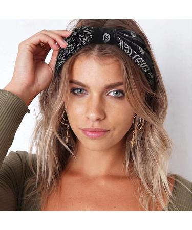Wide Headbands for Women - Knotted No Slip Turban Hair Accessories | Pack of 6 Boho Solid Color & Multi-colored Head Wraps for Yoga & Workouts - Buy Online on GoSupps.com