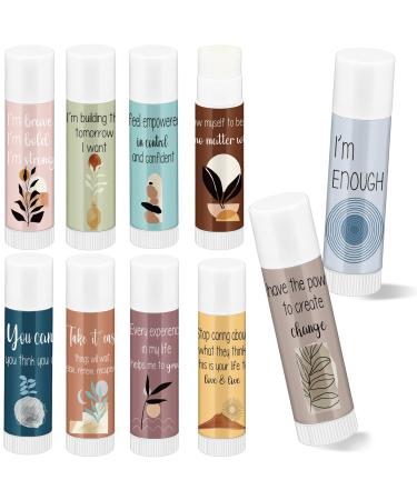 Leelosp 30 Sets Christmas Thank You Gift Lip Balm Bulk Positive Affirmation Gifts Set with Positive Daily Affirmation Cards Inspirational Appreciation Gift for Stocking Stuffers