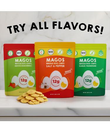 Magos Egg Chips Huevos Rancheros, Healthy Snack, High Protein Low Carb, Light Cracker-Style Crunch, 1.1 oz Bags Keto, Vegetarian & Carnivore Friendly, No Gluten Ingredients (3-Pack) - Buy Online on GoSupps.com