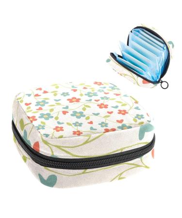Women's bonds storage bags still pad keeper party flower pattern portable period kit pocket feminine product bag for women girls color2