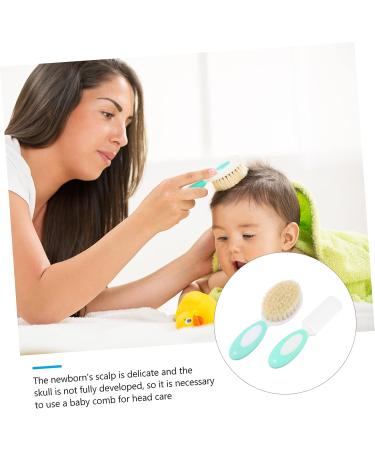 Toyvian 6 Pcs Baby Brush Set | Scalp Massager, Silicone Scrubber, Hair Cleansing Brush | Kids Wool Hair Brush, Hair Comb | Toddler Abs Light Green x3pcs, Medium x3pcs - Buy Online on GoSupps.com