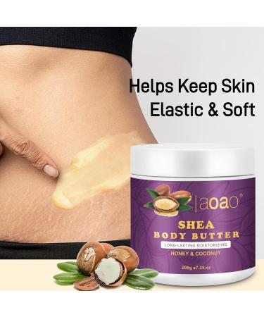 AOAO Shea Body Butter for Stretch Marks Pregnancy with Honey & Coconut - Shea Butter Body Balm & Body Butter for Pregnant Women - Hypoallergenic Nourishing Body Moisturizer (Shea Butter) - Buy Online on GoSupps.com