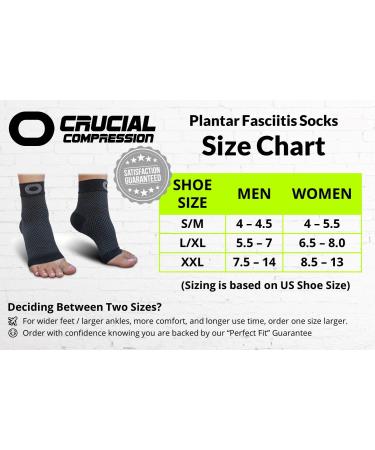 Plantar Fasciitis Sock with Arch Support for Men & Women - BEST Ankle Compression Socks for Foot and Heel Pain Relief - Better than Night Splint Brace Orthotics Inserts Insoles (XXL Black) XXL Black - Buy Online on GoSupps.com