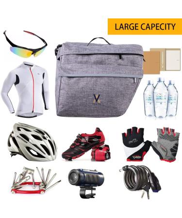 Vuudh 30L Bike Pannier Bag - Water-Resistant Rear Seat Saddle Bags, Grey M - Buy Online on GoSupps.com