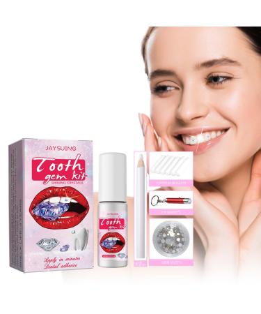 Tooth gemstone set tooth jewelry set DIY tooth gemstone kit DIY tooth Gem kit with glue tooth jewelry with glue and light tooth jewelry for reflective tooth decoration decoration