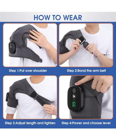 Relieflvlab 3-in-1 Shoulder Device Red Light Heat & Massage | Cordless Heating Pad for Chronic Shoulder Pain Relief - Buy Online on GoSupps.com
