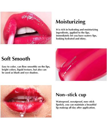 Beliky Girl 2 Pieces Lip and Cheek Paint Moisturizing Lip Gloss Makeup Lipstick Durable Waterproof Mini High Color Rendering Silky Lip Balm Watermelon and Cherry - Buy Online on GoSupps.com