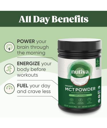 Nutiva Organic MCT Powder with Prebiotic Fiber - Keto & Paleo, 10.6 oz | Vegan, Gluten-Free, Non-GMO - Buy Online on GoSupps.com