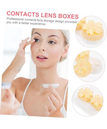 HOMSFOU 3pcs Contact Lens Case with Mirror - Portable Plastic Travel Foil Crystal - Yellow - 7x4.5x2.5CM | Buy Internationally - Buy Online on GoSupps.com
