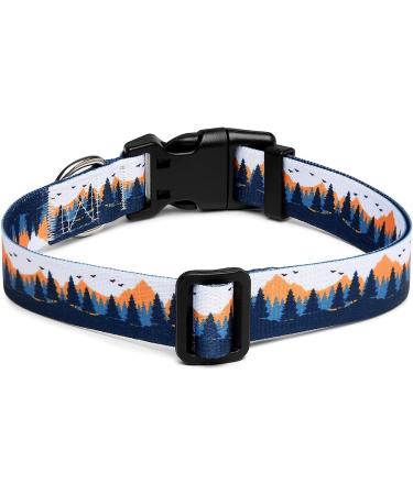 Mercano Adjustable Dog Collar - Soft Nylon & Patterned Design for Small to Medium Dogs (M Sunset Valley) - Comfortable & Durable - Buy Online on GoSupps.com