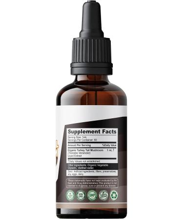 Turkey Tail Mushroom Drops (Trametes versicolor) Tincture - Alcohol-Free Herbal Supplement - Vegan - 2 fl oz Liquid Extract - Buy Online on GoSupps.com