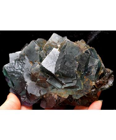 707g Natural Green Purple Fluorite Cluster Crystal Specimen JZIGTDEM