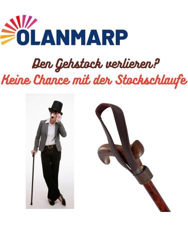 Olanmarp Luxury Faux Leather Stick Loop - Easy to Attach and Never Lose a Stick Again Brown - Buy Online on GoSupps.com