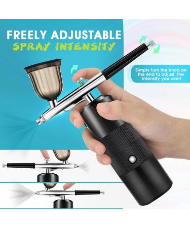 Airbrush Kit with Air Compressor Rechargeable Cordless Airbrush Gun Portable Handheld Airbrush Set for Makeup Cake Decor Model Coloring Nail Art Tattoo Simple Operation Easy Cleaning Black - Buy Online on GoSupps.com