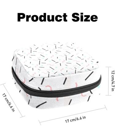 Memphis Line Pattern Sanitary Napkin Storage Bag | Portable Period Bag for Women & Teens - Multi-colored | 1Pcs - Buy Online on GoSupps.com