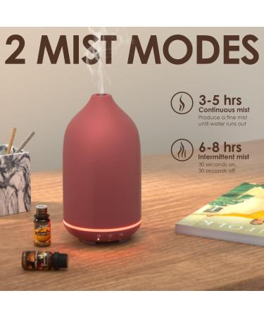 Red Ceramic Aroma Diffuser - 150ml BPA-Free Essential Oil Diffuser with Adjustable Fog Mode & Auto Power-Off | Perfect for Home Office & Yoga - Buy Online on GoSupps.com