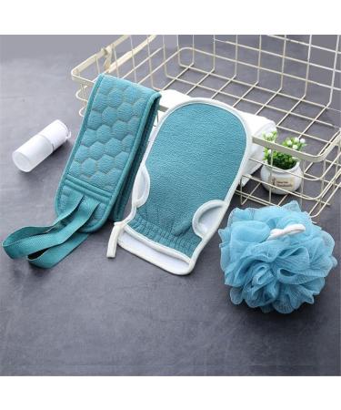 Wangcl 2 Set Body Brush Back Scrubber & Peeling Shower Set - 3 Piece Exfoliating Spa Kit for Women & Men - Shower Sponge & Peeling Glove - Buy Online on GoSupps.com