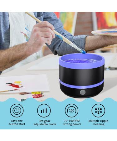 Electric Paint Brush Cleaner Rinse Cup with Automatic Dryer - USB Artist Brush Cleaning Washer for Acrylic, Watercolor, Oil, Gouache Painting - Blue - Buy Online on GoSupps.com