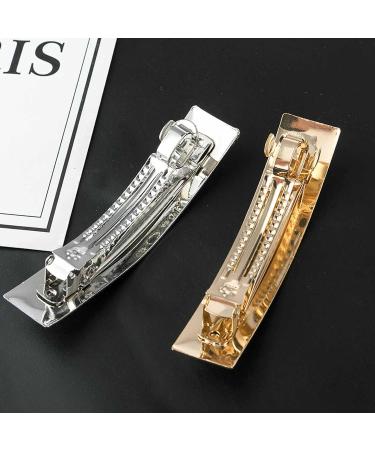 Cimenexe Bohemian Geometric Bar Hair Clip Metal Rectangle Hair Barrette Silver Chunky Headclip Exaggerated Headwear Decorative Hair Accessories Jewelry for Women and Girls - Buy Online on GoSupps.com