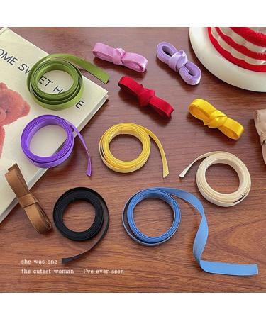 xbiez 2M Braided Ribbon Bows Hairband Silky Hair Tie Headband Hair Bows DIY Ponytail Braids Rope Hair Styling Accessories Pale yellow - Buy Online on GoSupps.com
