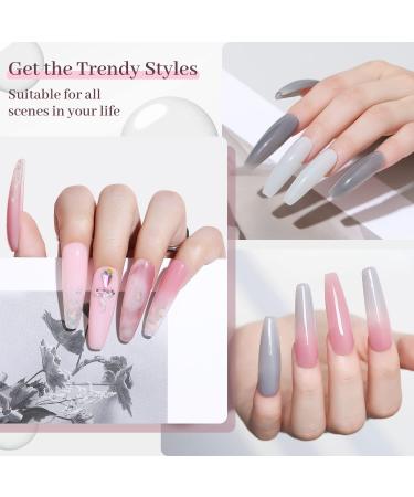 Modelones Poly Nail Extension Gel Kit - 6 Colors Nude Gray Pink Poly Builder Nail Gel All-in-one Kit with 20W Nail Lamp - Upgraded Quick Dry for Nail Art - French Trendy Manicure DIY at Home Gifts - Buy Online on GoSupps.com