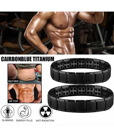 ZXCVB Titanium Power Magnetic Therapy Bracelet - Black Two-Row Slim Fit Men's Magnetic Band for Optimal Health - Buy Online on GoSupps.com