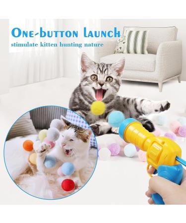 SXFENG Cat Toys Interactive Cat Toy 100pcs Cat Pom Pom Balls with Cat Toy Launcher Cat Toy for Cats and Kittens Toy for Indoor Pets Cat Exercise Training Chasing (100pcs) - Buy Online on GoSupps.com