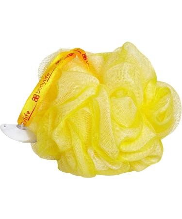 Bodylife Body Buffer Puff Exfoliating Bath & Shower Body Pouf Scrunchie Body Scrubber Yellow & White 55g Twin Pack - Buy Online on GoSupps.com