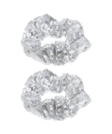 Lurrose 2-Piece Silver Sparkling Sequin Hair Ties for Girls | Hair Tendrils Holders & Rubber Bands - Buy Online on GoSupps.com