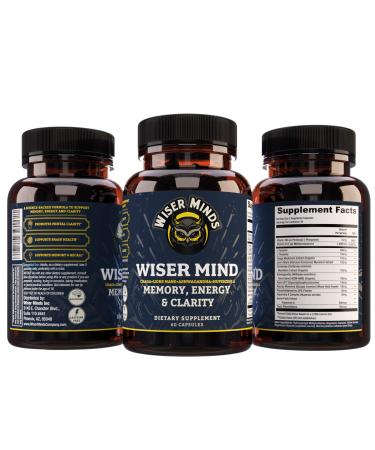 Wiser Minds Nootropic | Memory Focus Mental Clarity Supplement | Lions Mane Ashwagandha