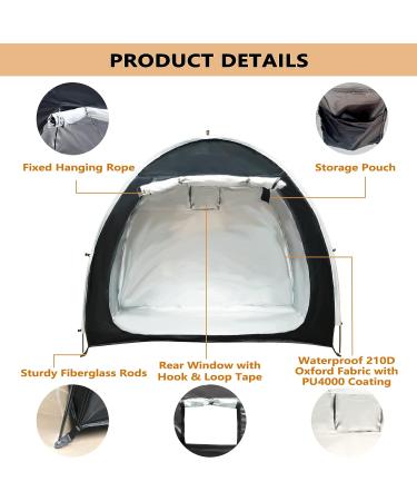 PROLEE Bike Tent 6.6FT Waterproof 210D Oxford Fabric Outdoor Bicycle Cover Shelter | Storage Tent for 2 Bikes in Home Garden - Black - Buy Online on GoSupps.com