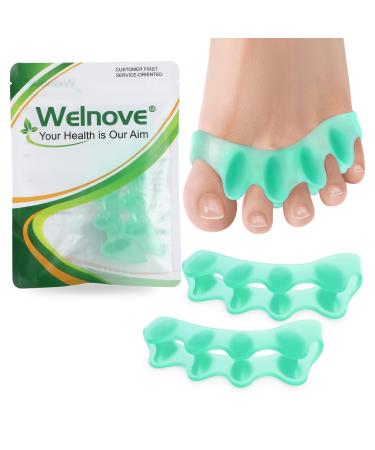 Welnove Toe Separators Spacers for Women - Toe Spacers with Mentha Piperita Extract Toe Straightener for Women Men -Bunion Corrector Toe Stretcher for Hammertoe Yoga Practice - Mentha Piperita 8 Pac