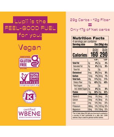 Lupii Lupini Bean Pasta Variety Pack - High Fiber, High Protein, Low Carb, Low Calorie Noodles - Vegan, Gluten-Free, Keto-Friendly - Elbows, Rotini & Penne Pasta - 8oz x 3 Pack - Buy Online on GoSupps.com