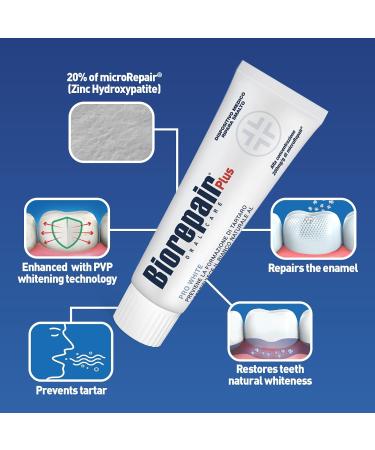 Biorepair Pro Plus White Toothpaste 75ml - Achieve a Natural White Smile | International Shipping Available - Buy Online on GoSupps.com