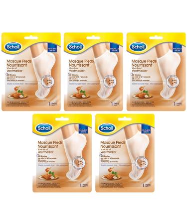 SCHOLL Nourishing and Moisturizing Honey and Almond Foot Mask (1 Pair) - Pack of 5