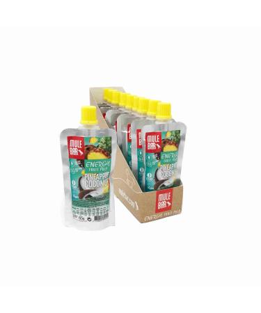 MULEBAR - Box of 10 Energy Compotes - Coconut Pineapple - Antioxidant - Rich in Fiber - Easy to Digest - 100% Natural and Gluten Free - Made in France - 65g