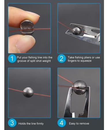 Beoccudo Split Shot Sinkers Fishing Weights 15g/7g/4g - 20 Pcs Large Size Removable Round Line Weights for Saltwater & Freshwater Fishing - Buy Online on GoSupps.com
