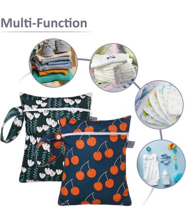 SEAUR Waterproof Cloth Diaper Pockets - 2 Pack with Zipper | Portable Baby Diaper Storage | Color 7 (18x25 cm) - Buy Online on GoSupps.com