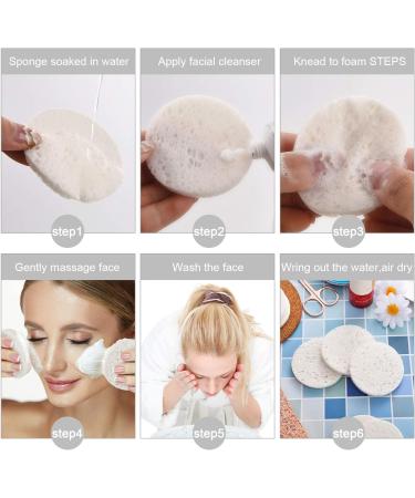 JALCH 60 Count Facial Sponges Compressed Face Sponge Natural Cleaning Sponge for Facial Cleansing Exfoliating Mask Makeup Removal (2.4 Inch White) - Buy Online on GoSupps.com