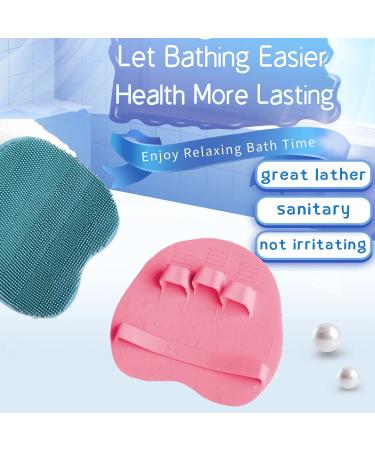 RamPula 2 in 1 Bath and Shampoo Scrubber - Silicone Body Scrubber Brush Glove for Exfoliating Wet or Dry Skin - Bath Shower Tool - Buy Online on GoSupps.com