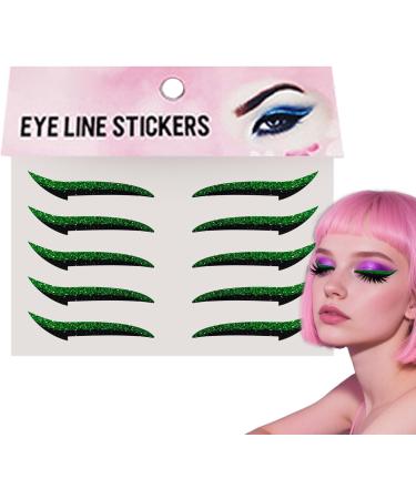 Autocollants pour Eye Liner D calque Fard Paupi res Femme | Disque Maquillage Portable pour Voyage Spectacle Danse 10 Pi ces R sistant l'Eau Vert - Buy Online on GoSupps.com