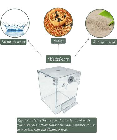 PINVNBY Acrylic Parrot Bath Box - No-Leakage Bathtub for Cage - Hanging Tube Shower Box - Water Injector Balls - Toys for Small Pet Birds - Transparent (6 Pcs) - Buy Online on GoSupps.com