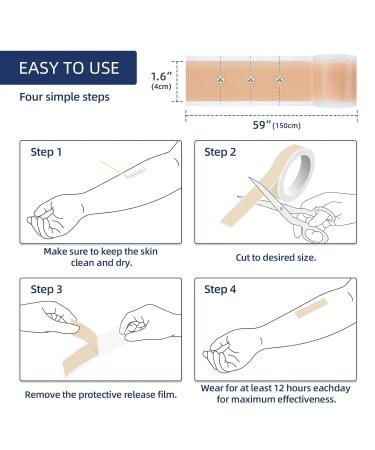 Medical Grade Silicone Scar Tape | Extra Long 59x1.5 Roll for Surgical C-Section Keloid & Tummy Tuck Scars | Reusable Scar Sheets - Buy Online on GoSupps.com