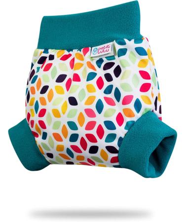Petit Lulu Waterproof Pull-Up Overpants Size M (6-10 kg) | Floral Cubes | Eco-Friendly Fleet Diapers | EU Made - Buy Online on GoSupps.com